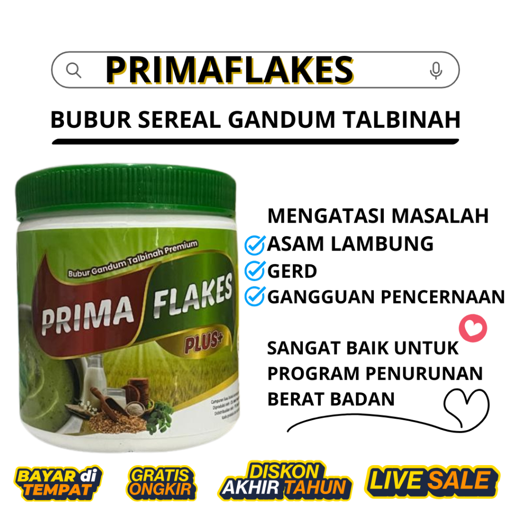 

PRIMAFLAKES BUBUR SEREAL GANDUM TALBINAH SOLUSI SARAPAN PENDERITA MAAG KRONIS, ASAM LAMBUNG DAN GERD