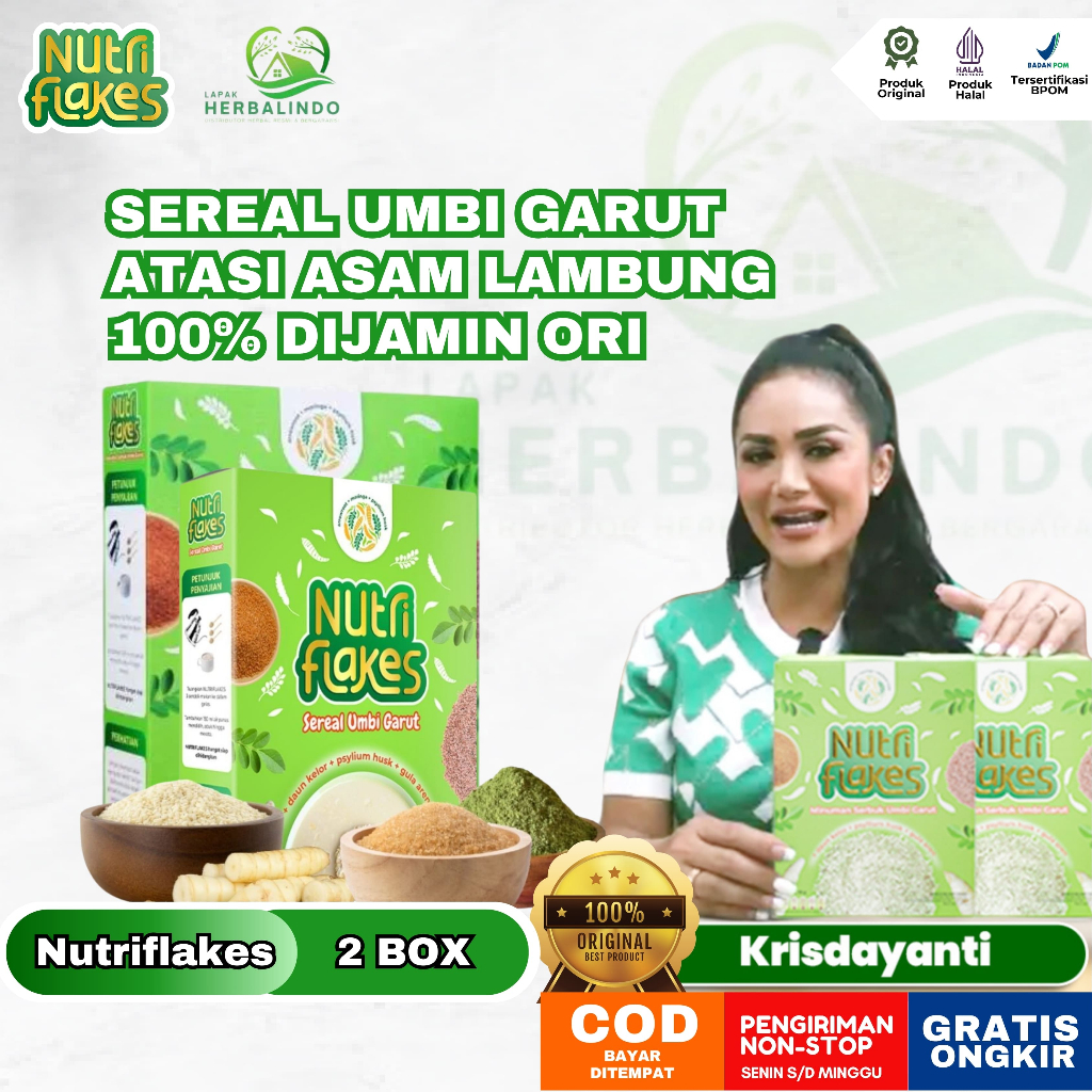 

Nutriflakes Sereal Umbi Garut - Ampuh Mengatasi Asam Lambung, Maag 2 Box