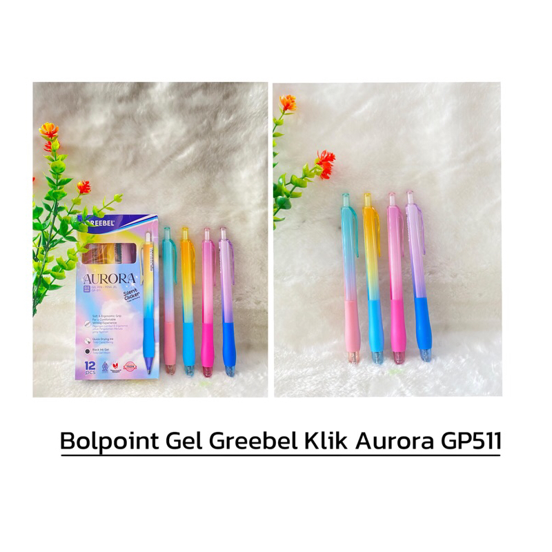 

bolpen/pulpen/polpen/bolpoint gel greebel GP-511 aurora 0.5 (12pcs) bolpoint klik