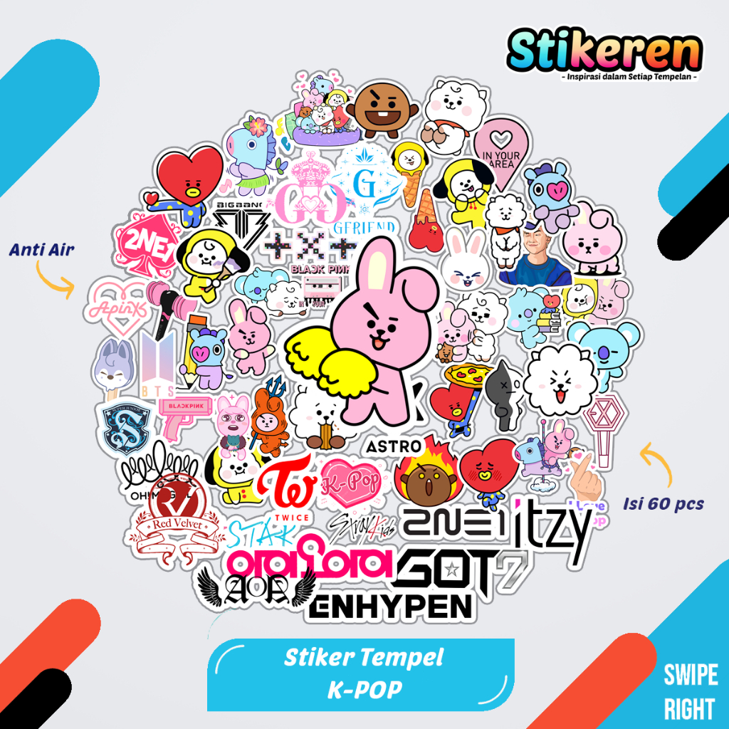 

Stiker Tempel Kpop Paper Vinyl Dekorasi Laptop Koper Tumbler Kulkas DIY
