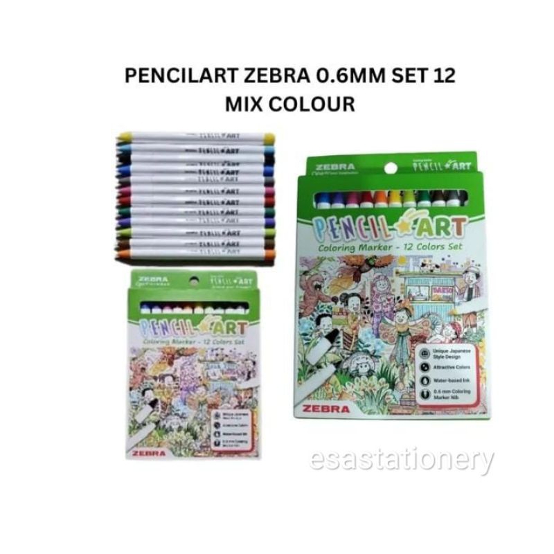 

Zebra Pencilart 0.6mm 12 colours set