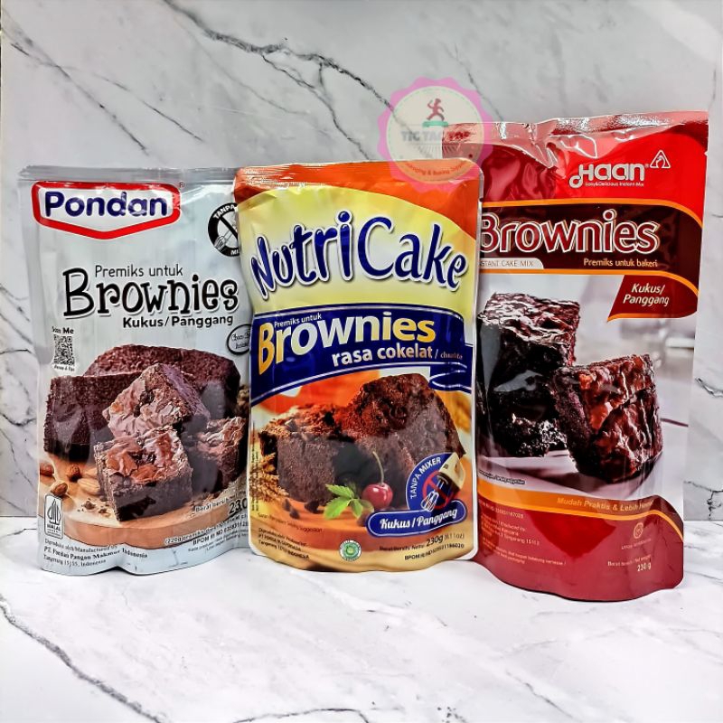 

Brownies Pouch 230gr/haan brownies pouch/pondan brownies pouch/nutricake brownies pouch/brownies instan.