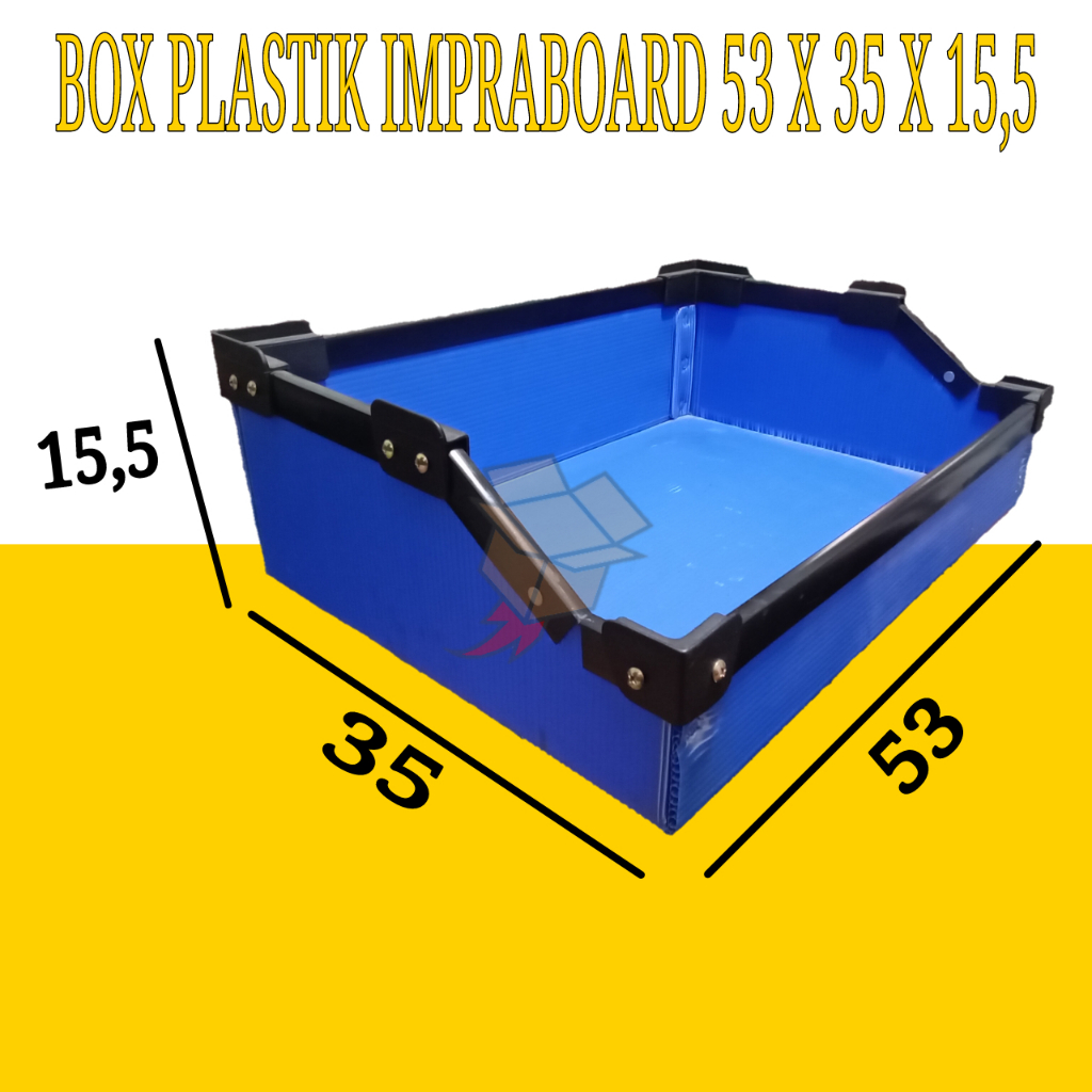 

BOX PLASTIK / IMPRABOARD BOX / PARCEL / DOKUMEN UKURAN LUAR 53 X 35 X 15,5
