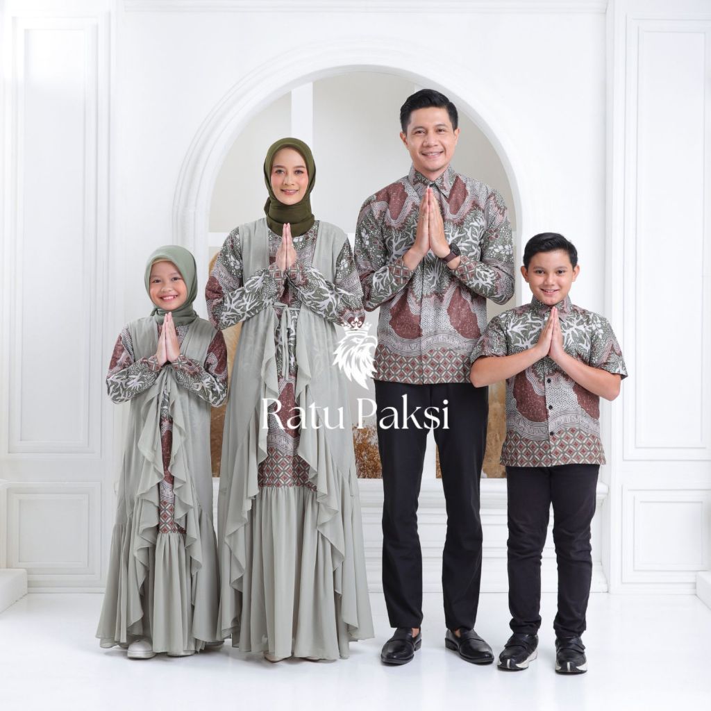 RATU PAKSI Sarimbit Keluarga Maheswara (Sage Green) / Baju Couple Keluarga Lebaran 2025