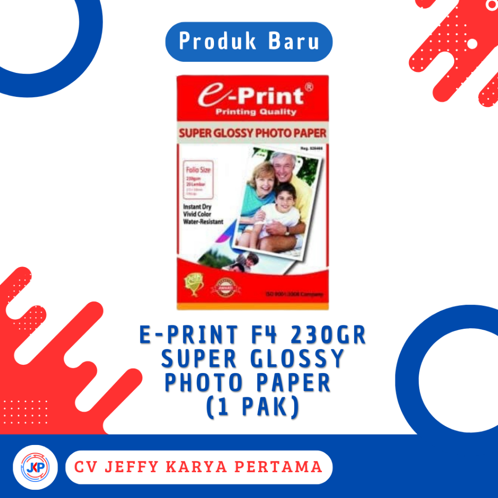 E-Print F4 230gr Super Glossy Photo Paper Kertas Foto (1 Pak)