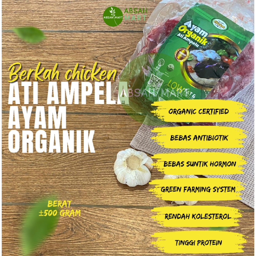 

Ati Ampela Ayam Organik/Ayam Probiotik BERKAH CHICKEN kemasan 500 gram Natural Sehat tanpa MSG non GMO