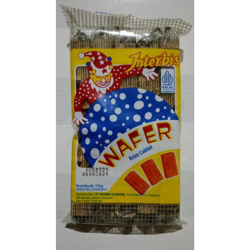 

(WH) INTERBIS Wafer Cream Cokelat 110 Gram (Roti Es)