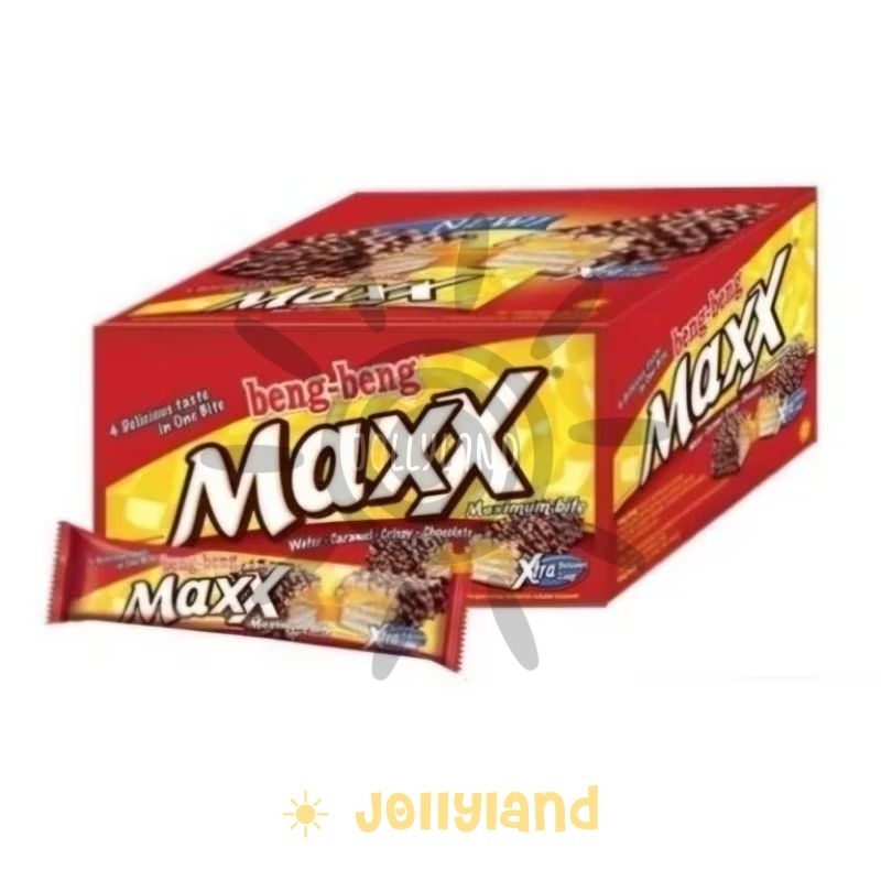 

Beng-Beng Maxx Xtra Coklat Beng Beng Wafer Crispy Caramel Extra 384g (1 box isi 12 pcs @ 32g)