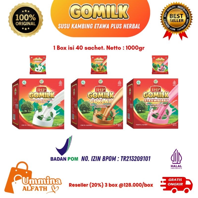 

GOMILK SUSU KAMBING ETAWA PLUS HERBAL Kemasan Sachet 1 Box