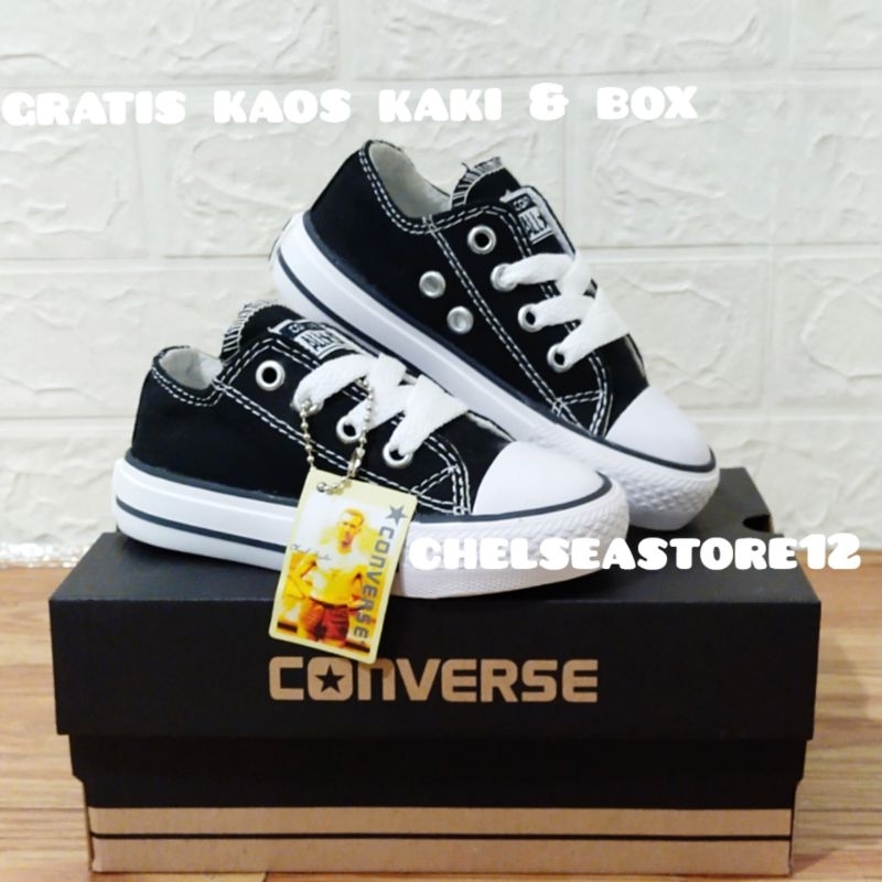 PROMO>>>sepatu anak converse all star hitam sepatu sekolah tk sd smp sepatu anak laki laki sepatu