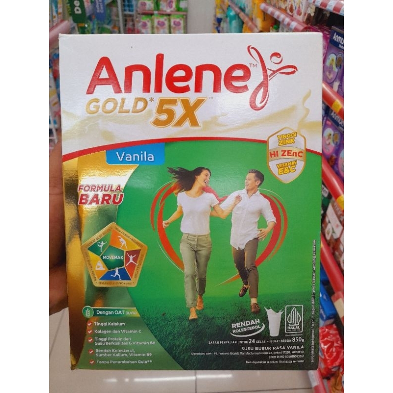 

anlene gold 5x susu bubuk dewasa rasa original vanila coklat 850g