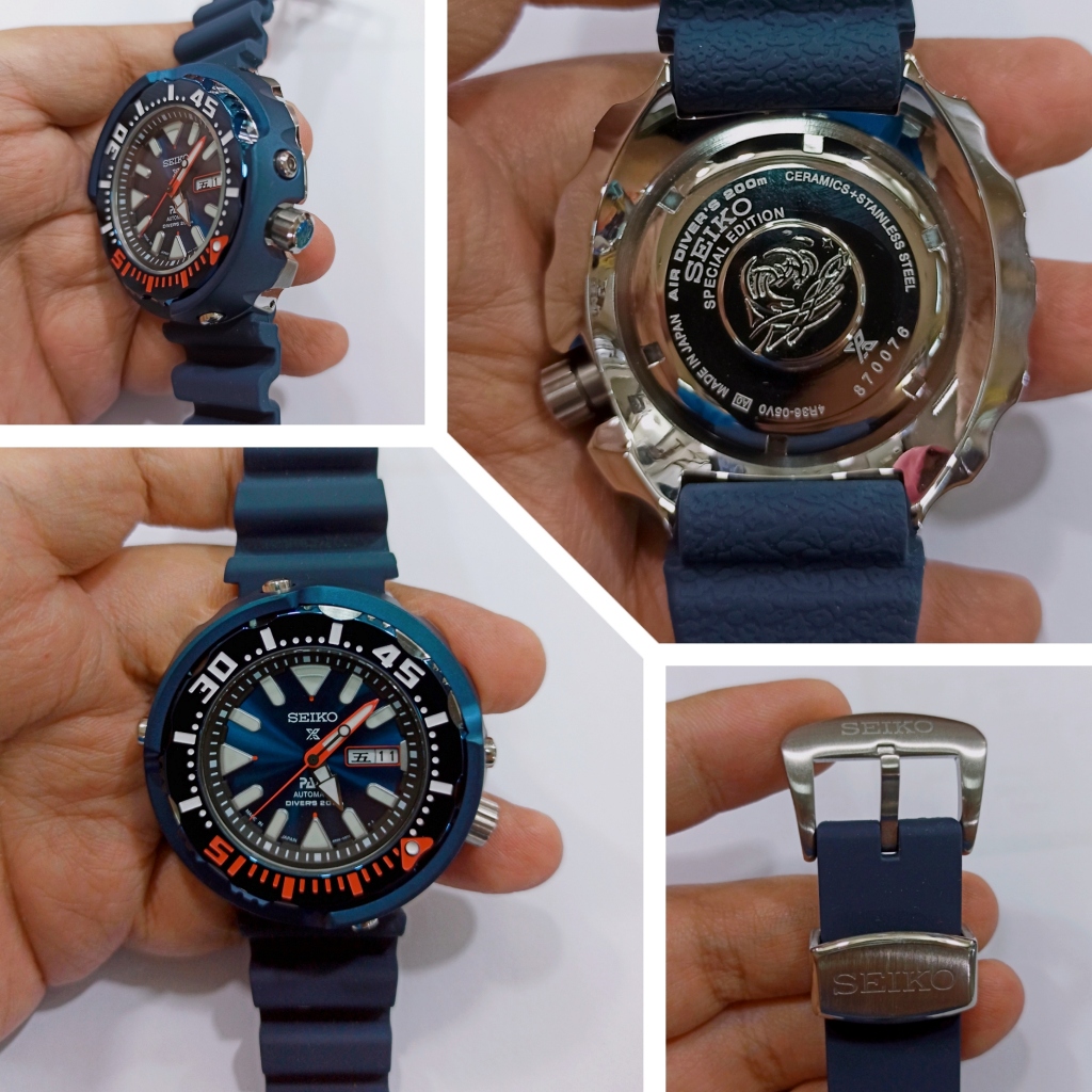 Jam Tangan Pria SEIKO Prospex Monster Tuna SRPA83K1 PADI Blue Navy Rubber Automatic | Limited Editio