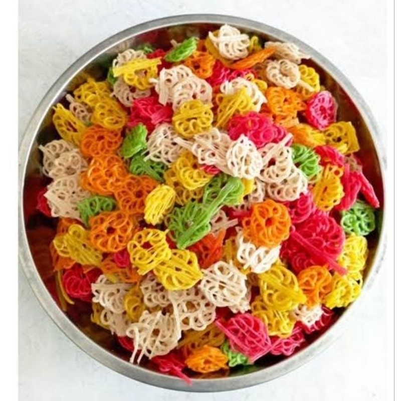 

Krupuk uyel mini warna (mentah)*✓500 gram