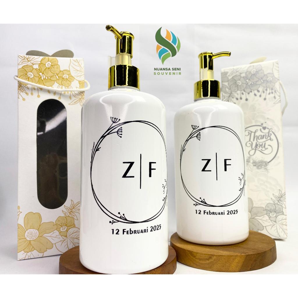 Dispenser Soap Botol Sabun Cair Dispenser Sampoo Botol Dispenser Warna Putih Souvenir Sablon