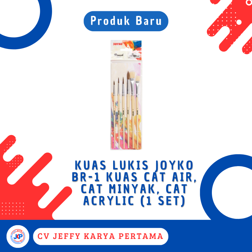 

Kuas Lukis Joyko BR-1 Kuas Cat Air, Cat Minyak, Cat Acrylic (1 Set)