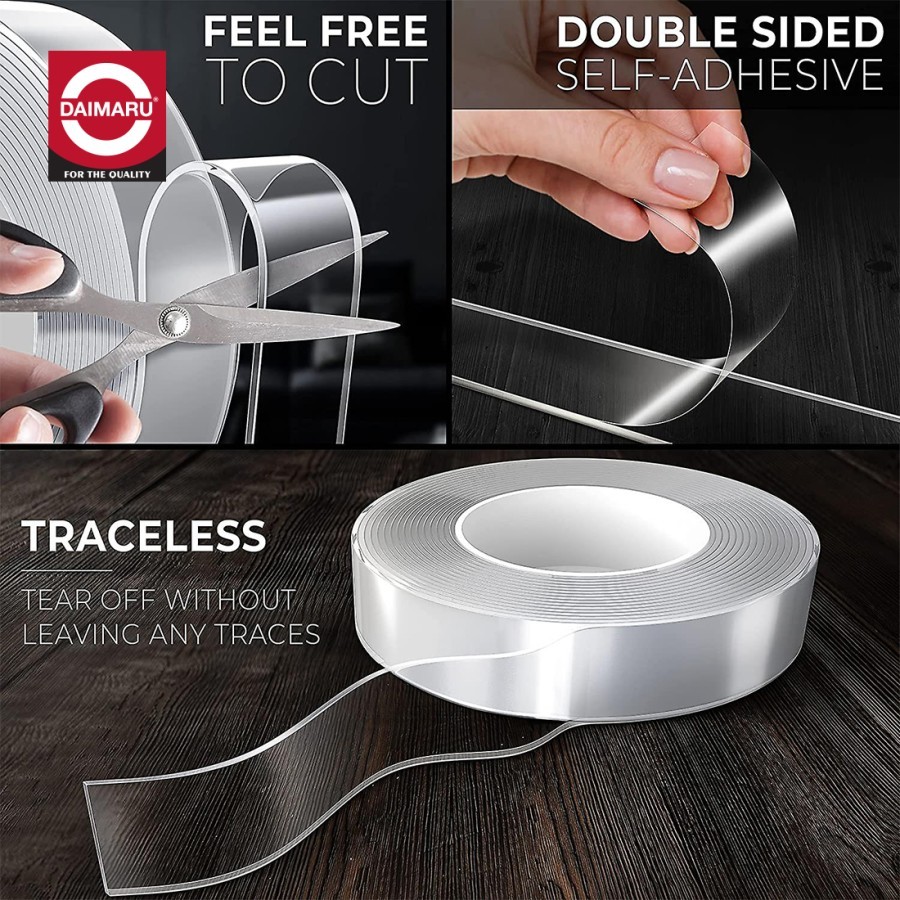 

Daimaru Nano Double Tape Transparan 3cm x 3m Selotip Isolasi Bening - Tebal 1 mm