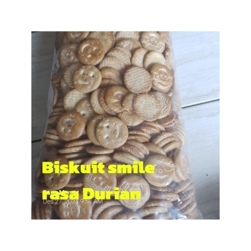 

Biskuit rasa durian bentuk smile isi 1kg