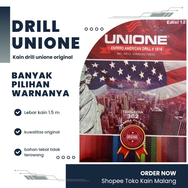 (HARGA PER ROLL) KAIN DRILL | DRILL UNIONE/BAHAN SERAGAM