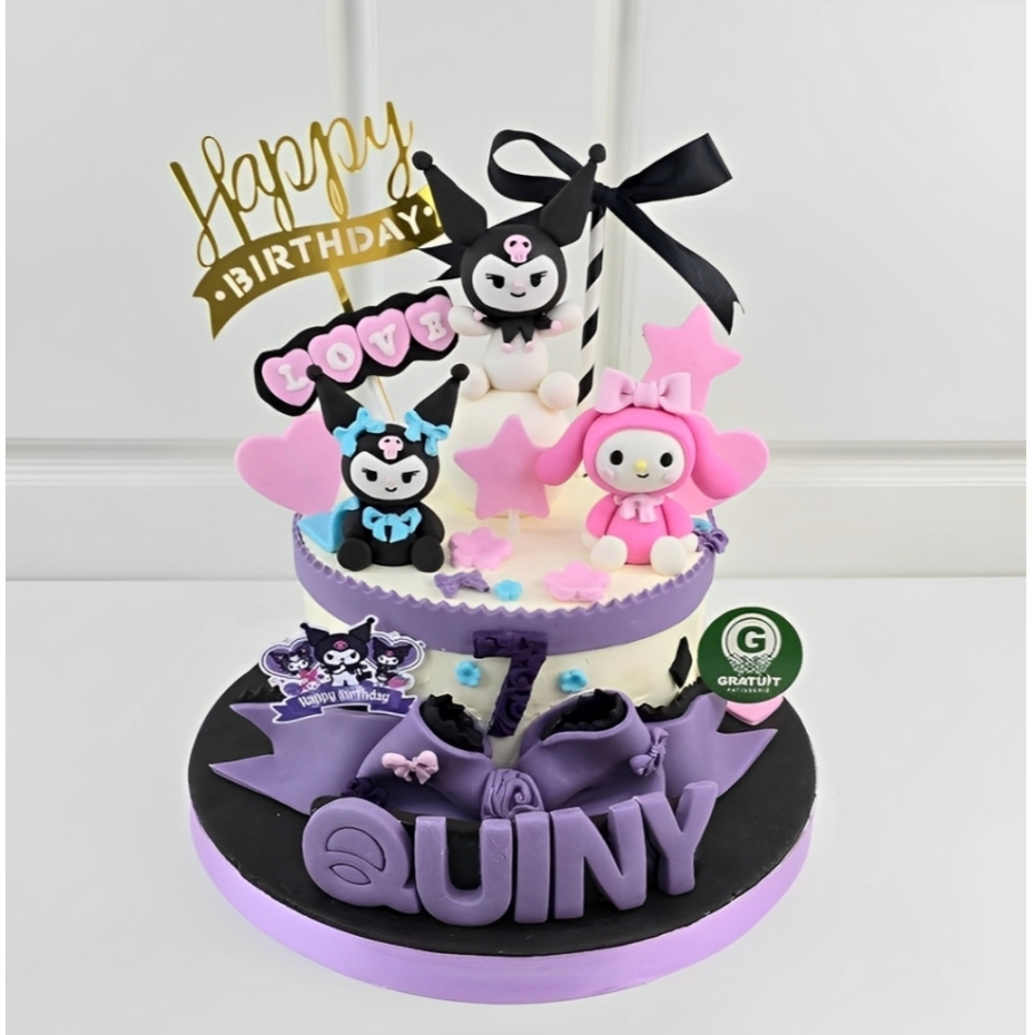 

KUROMI CAKE WITH RIBBON / CAKE ULANG TAHUN