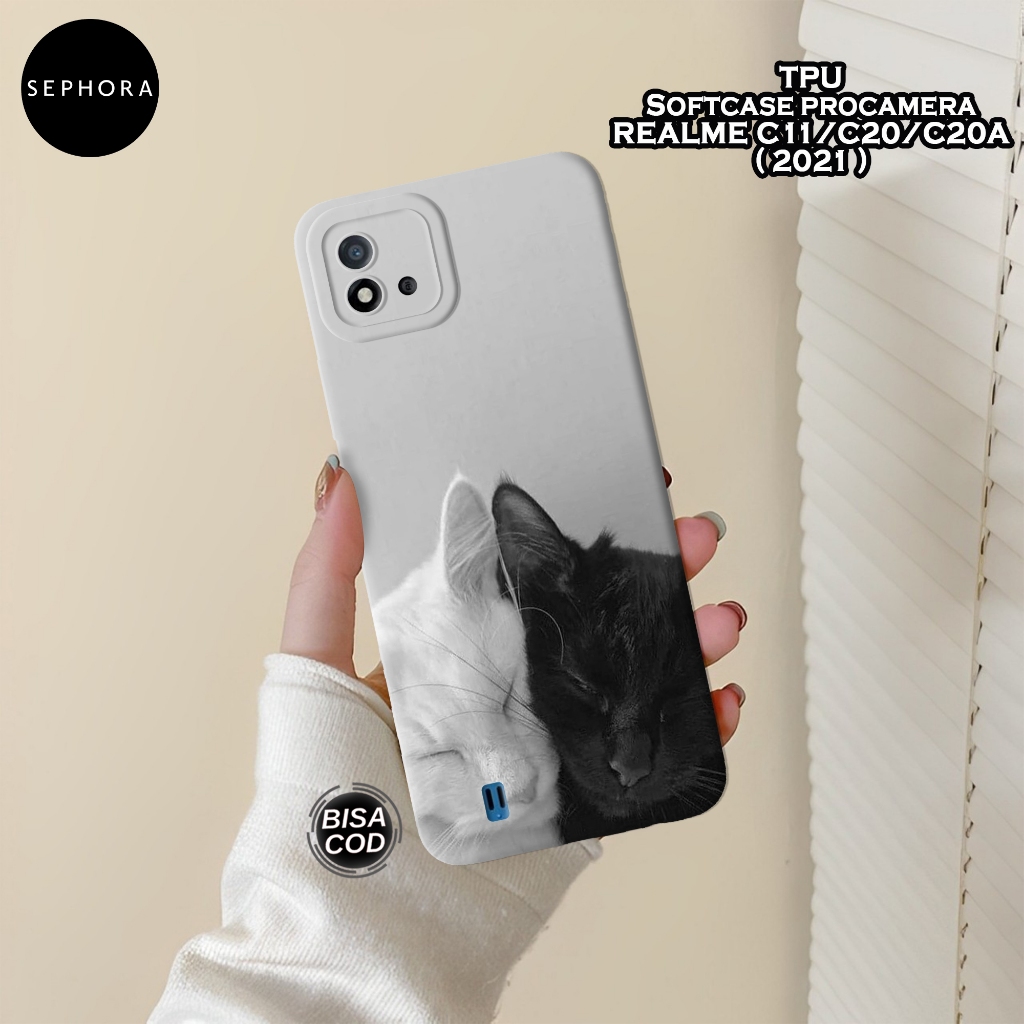 Case Realme C11/C20/C20A 2021 - Fashion Case Kucing - Softcase Realme C11/C20/C20A - Case Pro Camera