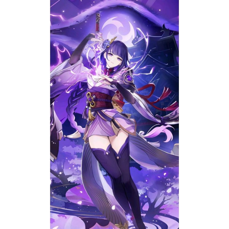 Wig Cosplay Raiden Shogun Manmei