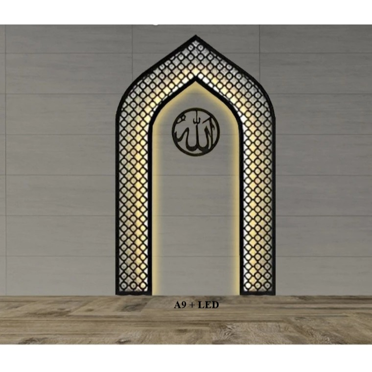Mihrab Mushola Rumah | Dekorasi Mihrab Mushola Moroccan Style | FREE LED | Homedecoryogya | A9