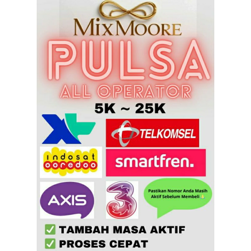 Pulsa All Operator Telkomsel XL Axis IM3 Smartfren 3 MKios Tambah Masa Aktif