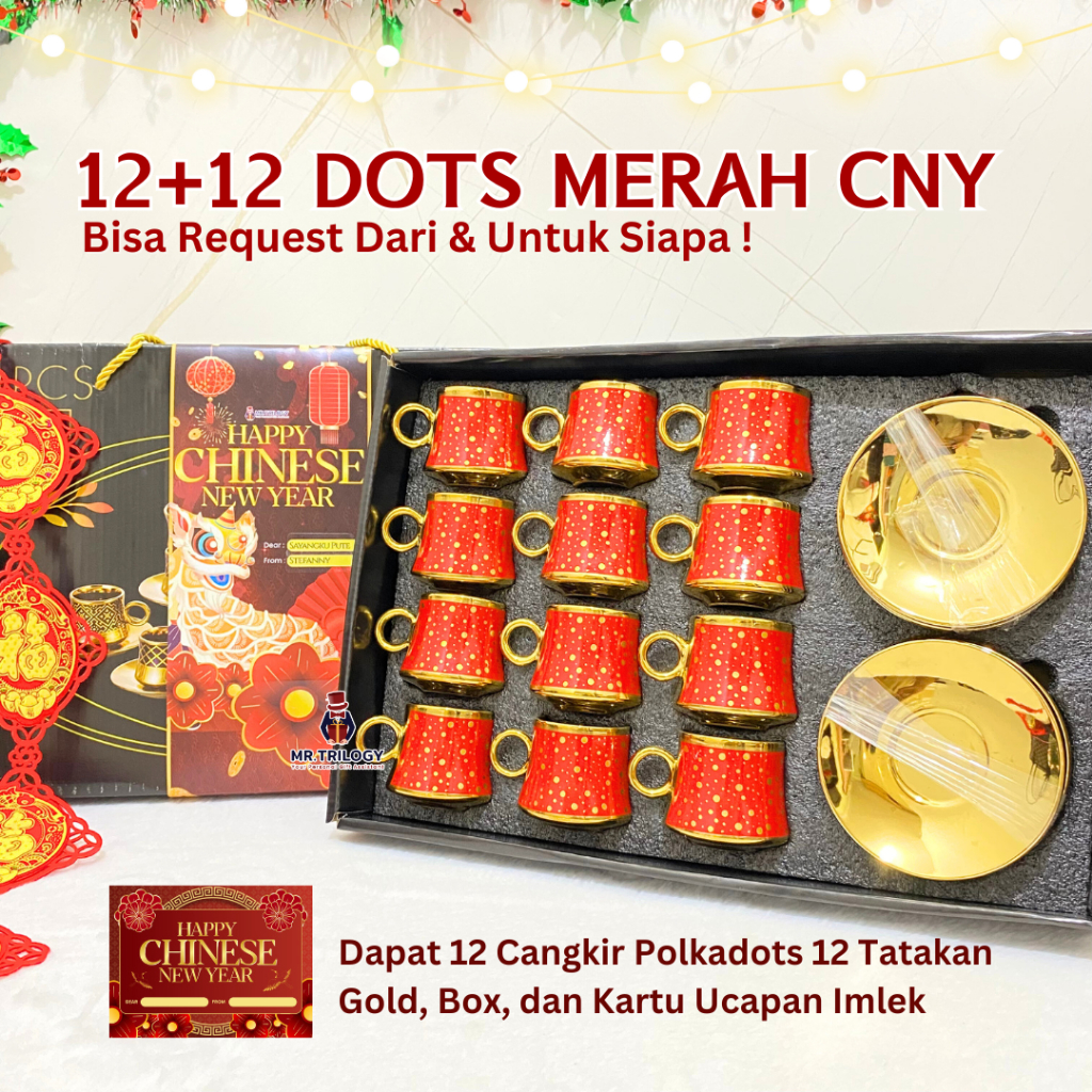 

Cangkir Set Keramik Kado Nikahan Wedding DOTS Souvenir Gelas Aesthetic Mug Christmas Xmas Imlek Chinese New Year Idul Fitri