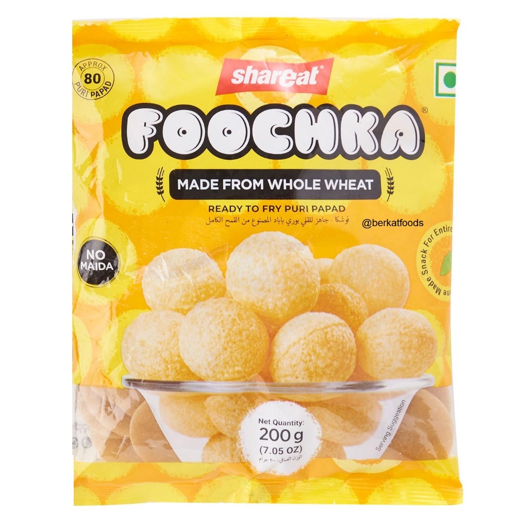

Dry Pani Puri Papad Shareat Foochka India / Kerupuk Pani Puri Kering Indian Chaat Mentah Vegetarian