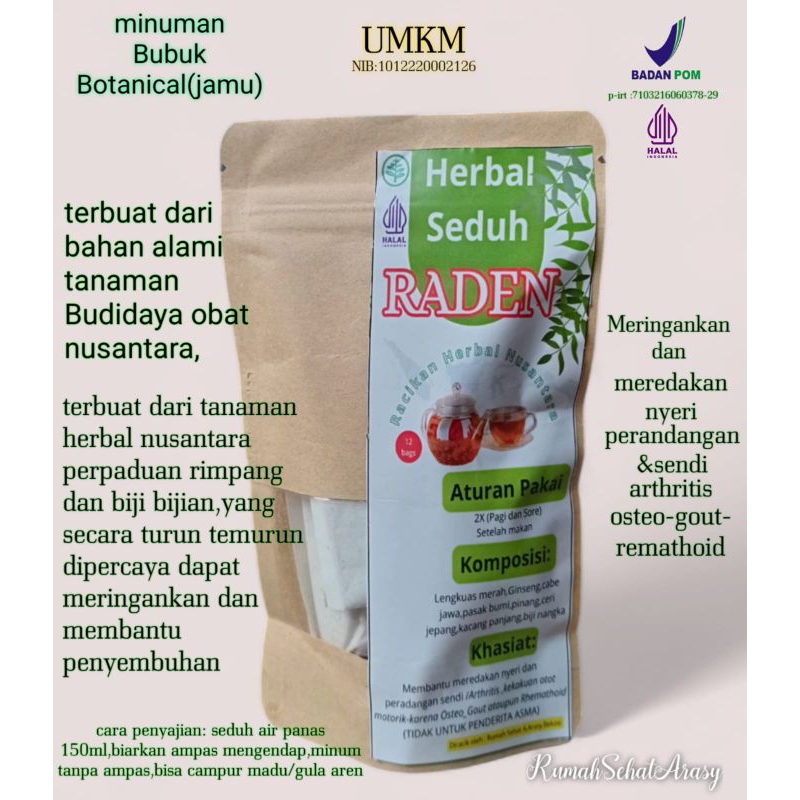 

Herbal Seduh RADEN, Herbal peradangan sendi