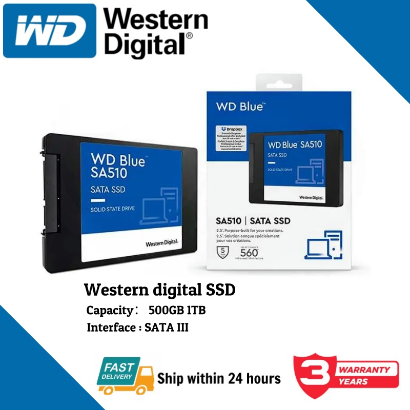 WESTERN DIGITAL SSD WD Blue SA510 500GB/1TB 2.5 SATA 3 Untuk PC/Laptop Internal Hardisk