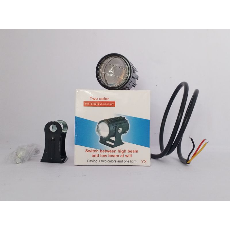 Lampu Tembak Mini LED Laser 1 Mata (Putih - Putih) 12V 10W