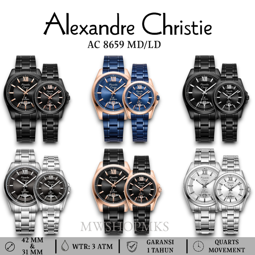 Jam Couple Alexandre Christie AC8473 AC 8473 AC8659 AC 8659 Original Garansi Resmi Alexander Christi