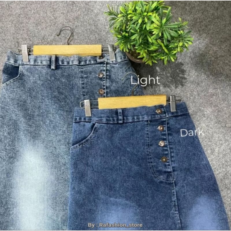 ROK JEANS WANITA BELAH SAMPING TERBARU