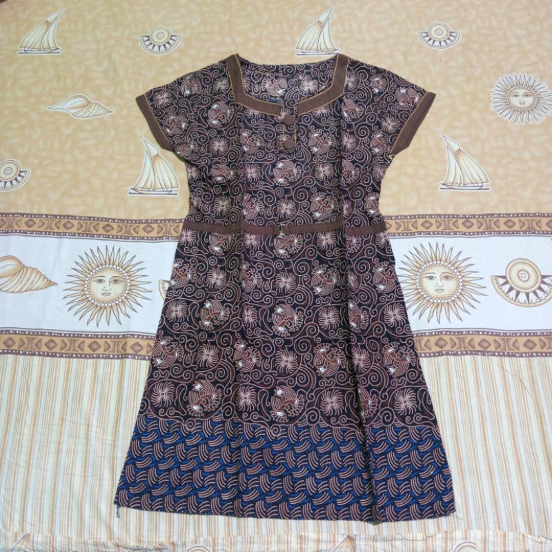 dress batik wanita cantik | gaun pendek batik remaja preloved