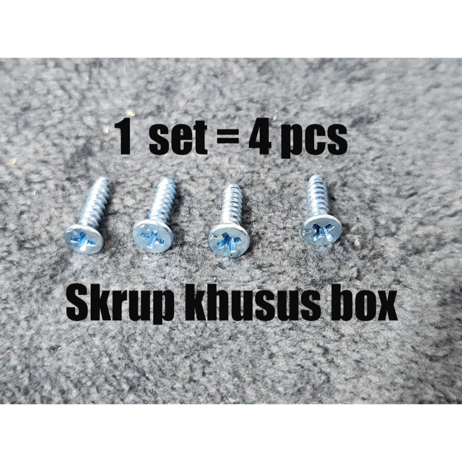 skrup Box 1 set isi 4 pcs Plastik Hitam Type X1 X2 X3 X4 X5 X6  kotak