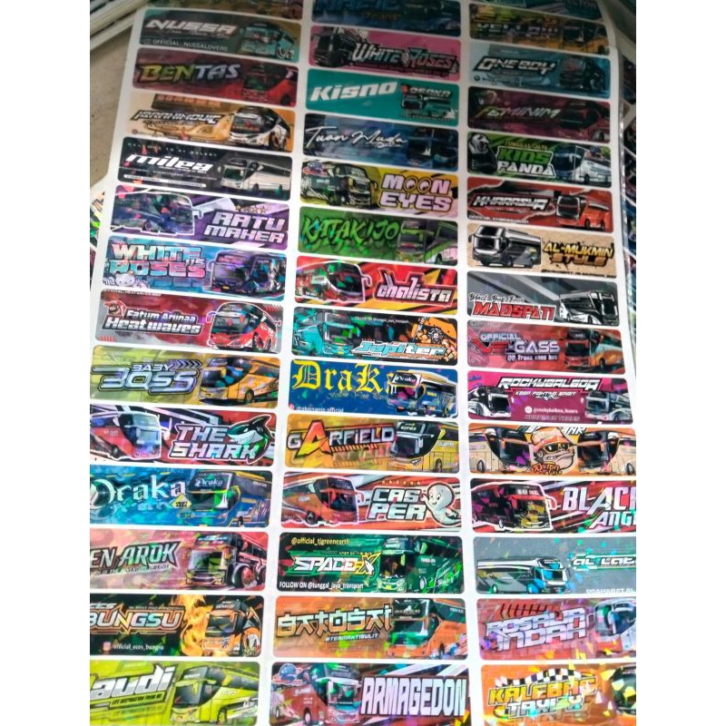 

stiker bus mania hologram isi 45pcs