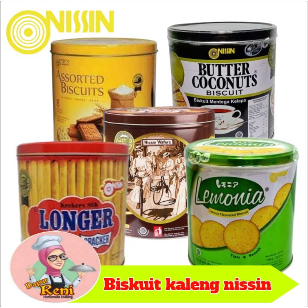 

Nissin biskuit kemasan kaleng,assorted biscuits,butter coconuts,lemonia,longer stick,wafer nissin