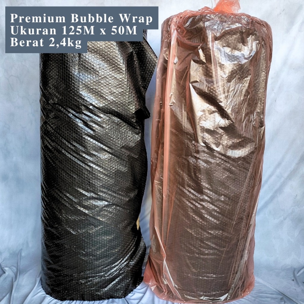 

Premium Plastik Bubble Wrap Roll 50M x 1,25M Hitam 2,4kg Tebal Bubble Wrap Bungkus Packing
