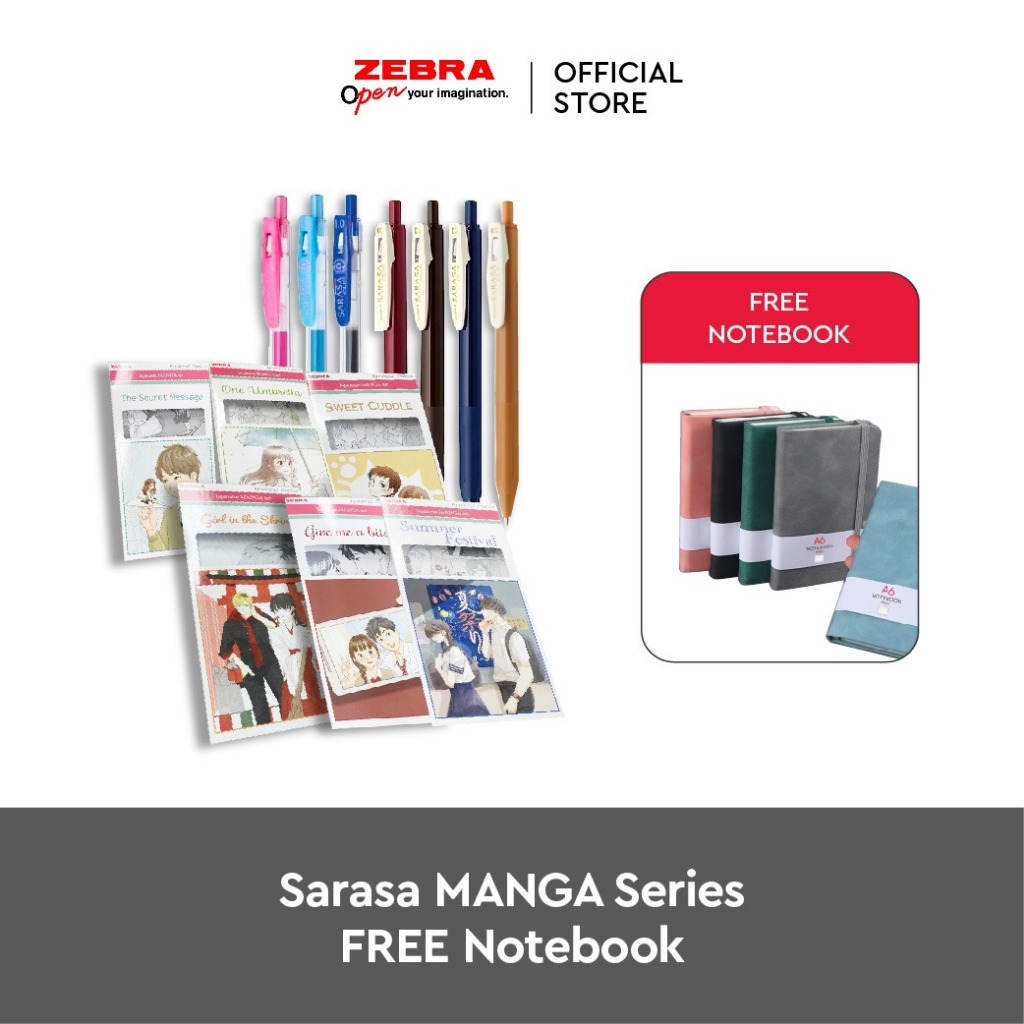 

ZEBRA Sarasa Mildliner Pulpen Gel 5 Pcs 0.5mm Manga Series Gel Pen Alat Tulis