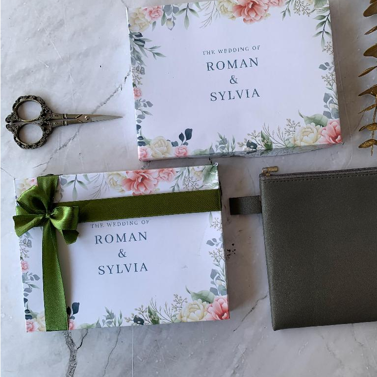 𝗣𝗥𝗘𝗠𝗜𝗨𝗠 SOUVENIR POUCH ZIPPER 22 x 18 CM INCLUDE PACKING PAPER BOX FULL PITA DESAIN CUSTOM ZIPPER PO