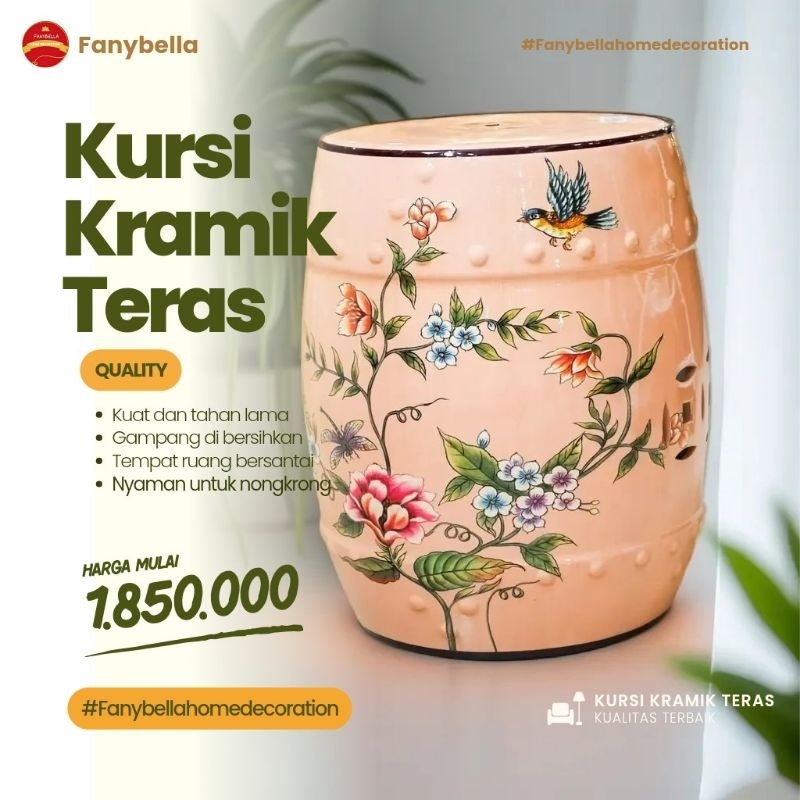 pajangan Kursi Keramik Teras Dekorasi rumah Import