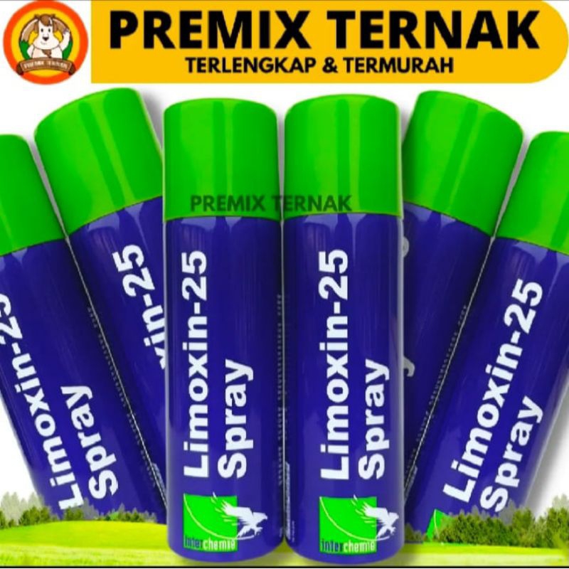 LIMOXIN-25 SPRAY (SEMPROT LUKA) OBAT LUKA HEWAN PELIHARAAN 100%  ASLI ORIGINAL