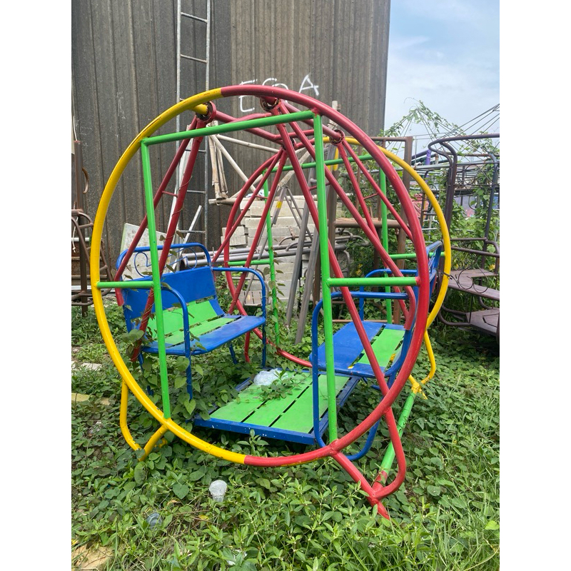 playground outdoor ayunan besi bangku 80cm model bulat free ongkir jakarta