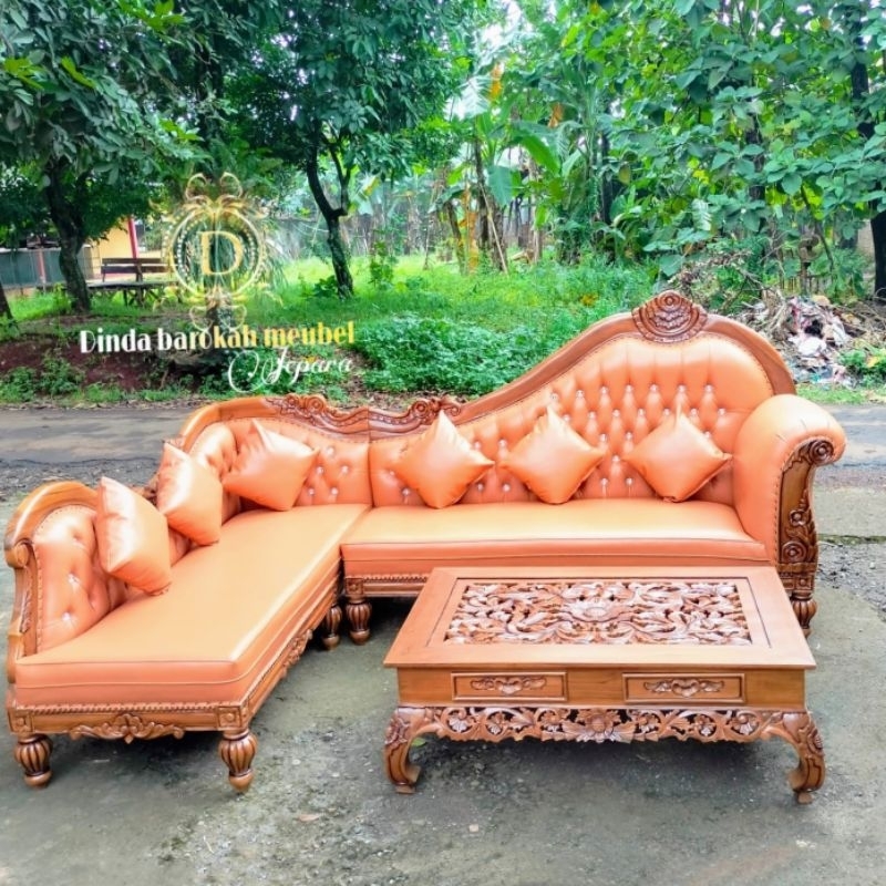 KURSI SOFA TAMU JATI UKIR MODERN, KURSI SOFA TAMU SUDUT BERKUALITAS