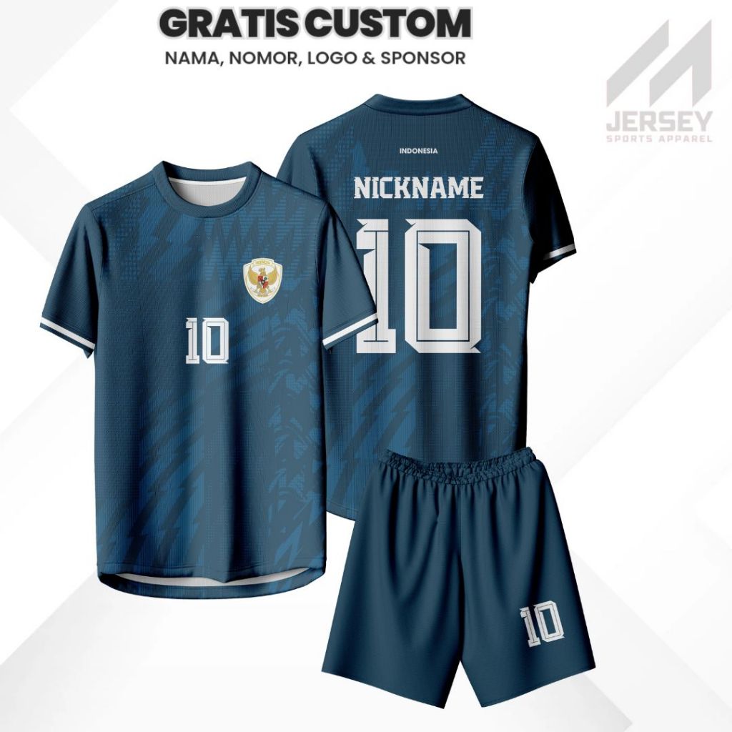 Jersey Bola Jersey Futsal Timnas INDO GK AWAY NAVI Tersedia Ukuran Anak & Dewasa Full Printing Grati