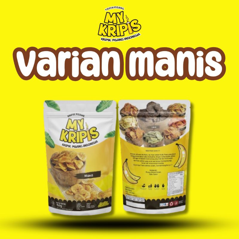 

KERIPIK PISANG MANIS/MY KRIPIS/CEMILAN/SNACK/100% GULA ASLI