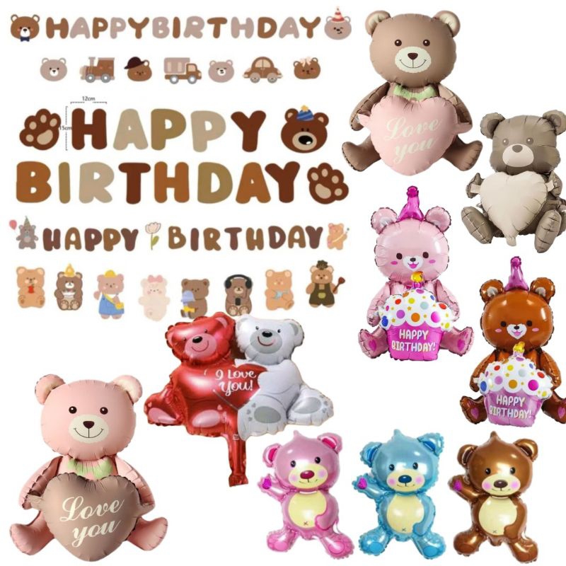 Balon foil beruang balon beruang balon teddy balon boneka beruang balon foil karakter beruang balon 