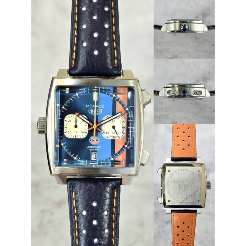 TAG HEUER MONACO GULF CALL 12 LEATHER STRAP JAPAN QUARTZ PREMIUM QUALITY