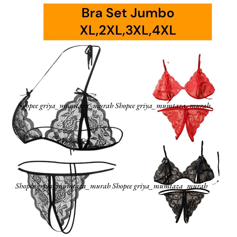 Set Bra Jumbo XL, 2XL, 3XL, 4XL Bahan Renda / bb 50-90kg / Langsung Kirim / Lingerie Jumbo / Bra Jum